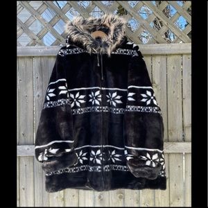 WOMAN WITHIN Faux Fur Parka, Size 26/28
